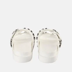 Outlet BUFFALO Eve Heart Claquettes De Piscine A Plateforme Veganes Blanc Casse