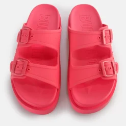 Sale BUFFALO Eve Sol Claquettes De Piscine A Plateforme Veganes Hot Pink Rose Vif