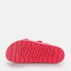 Sale BUFFALO Eve Sol Claquettes De Piscine A Plateforme Veganes Hot Pink Rose Vif