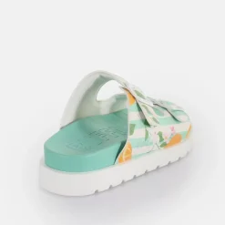 Outlet BUFFALO Eve Sol Claquettes De Piscine A Plateforme Veganes/Orange Vert