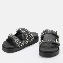 Outlet BUFFALO Eve Stud Sandales A Plateforme Veganes Noir