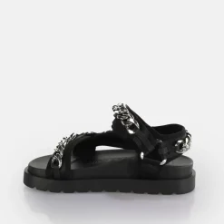 Fashion BUFFALO Eve Track C Claquettes De Piscine A Plateforme Veganes/Argente Noir