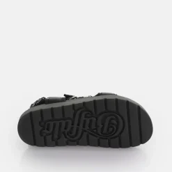 Fashion BUFFALO Eve Track C Claquettes De Piscine A Plateforme Veganes/Argente Noir