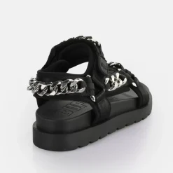 Fashion BUFFALO Eve Track C Claquettes De Piscine A Plateforme Veganes/Argente Noir
