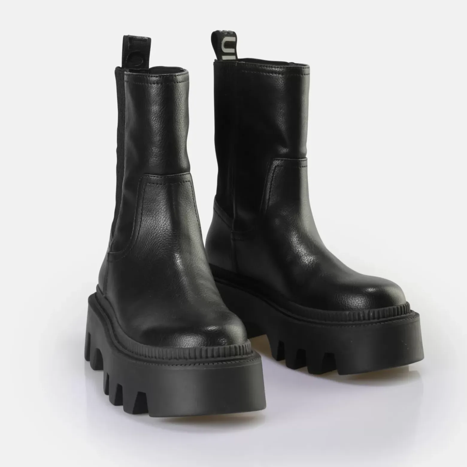 Cheap BUFFALO Flora Chelsea Hi Bottes Vegan Noir