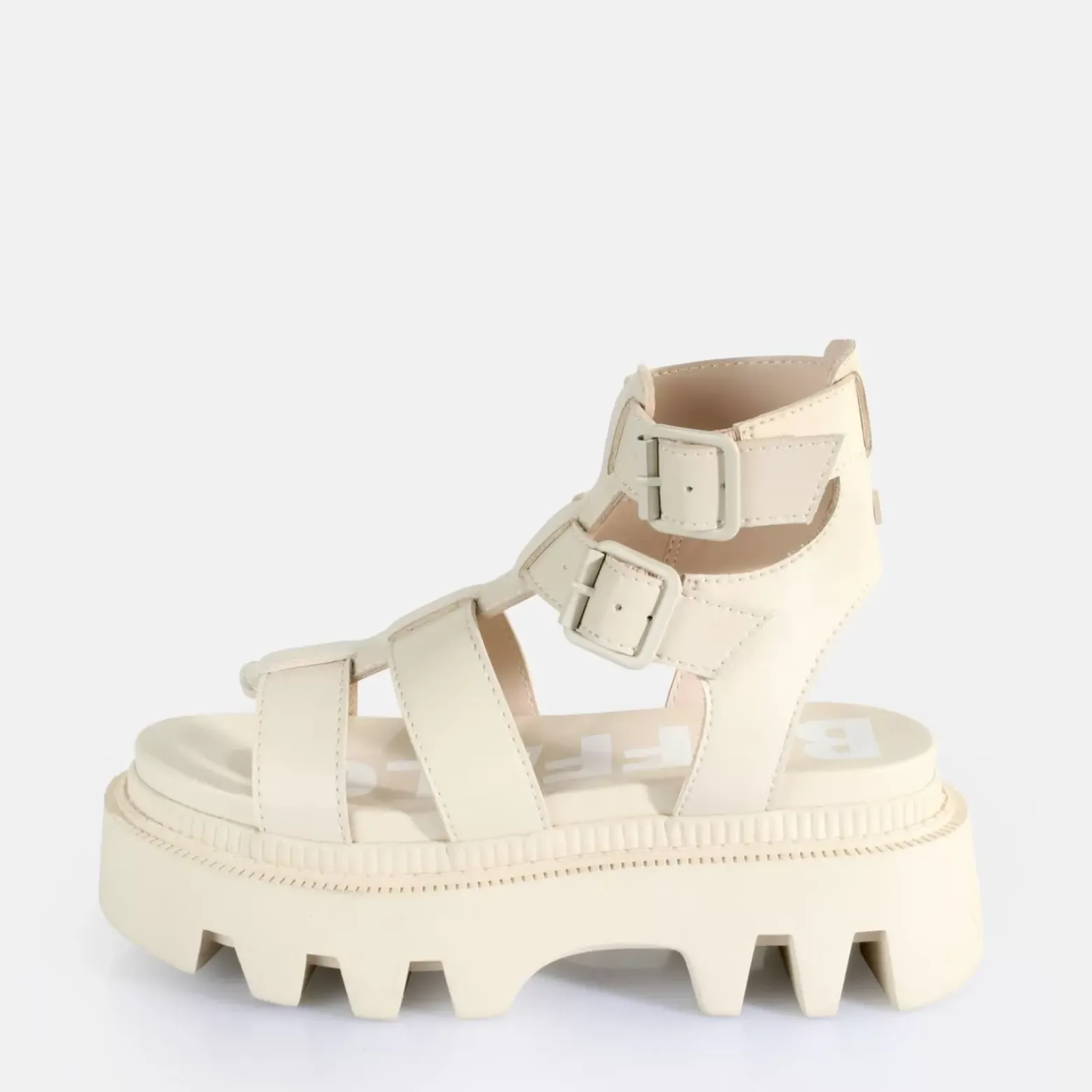 Hot BUFFALO Flora Fisher Sandales A Plateforme Veganes Creme