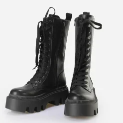 Flash Sale BUFFALO Flora Laceup Hi Bottes Vegan Noir