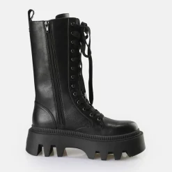 Flash Sale BUFFALO Flora Laceup Hi Bottes Vegan Noir