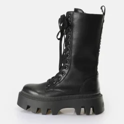 New BUFFALO Flora Laceup Hi Bottes Vegan Pour Homme Noir