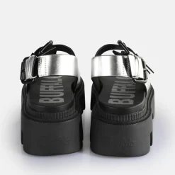 Best BUFFALO Flora On Sandales A Plateforme Veganese Argent