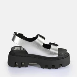 Best BUFFALO Flora On Sandales A Plateforme Veganese Argent