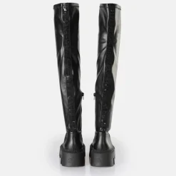 Discount BUFFALO Flora Overknee Bottes Vegan Noir