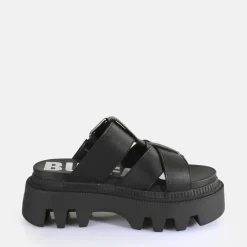 Clearance BUFFALO Flora Slide Sandales A Plateforme Veganes Noir