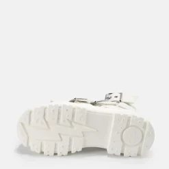 Hot BUFFALO Gld Zip Sandales A Plateforme Veganes Blanc