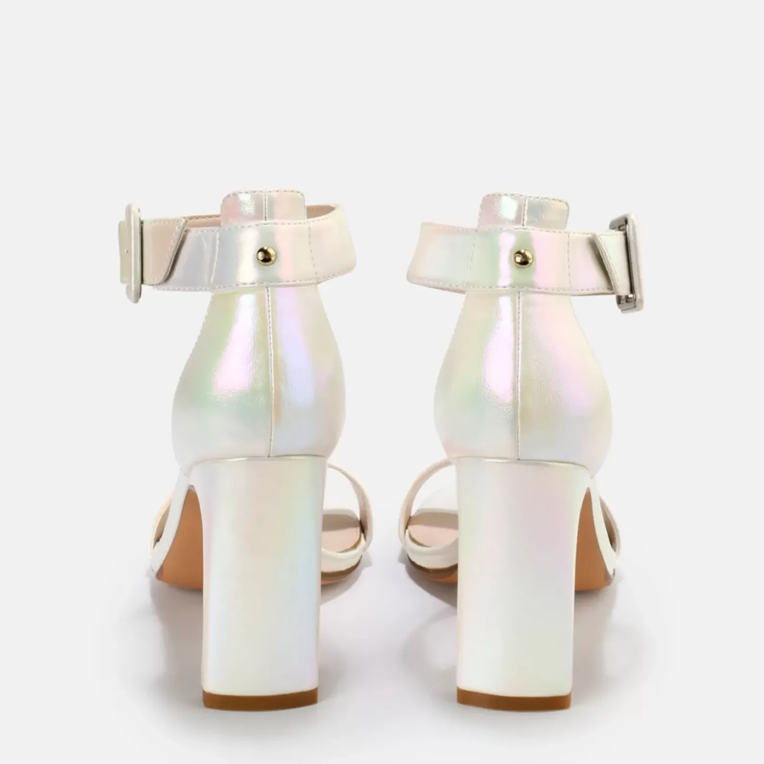 Shop BUFFALO Jean Ankle Sandales Veganes Perle Blanc