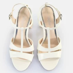 Best BUFFALO Jean Cage Sandales A Talon Veganes Blanc