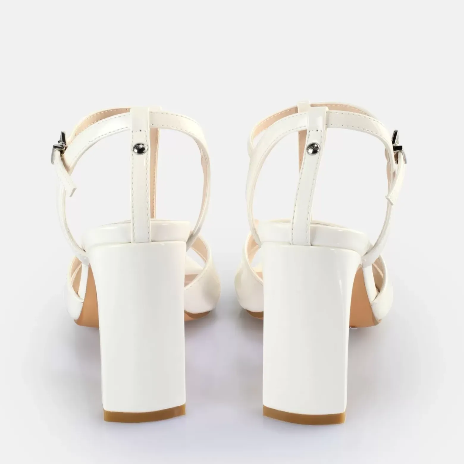 Best BUFFALO Jean Cage Sandales A Talon Veganes Blanc