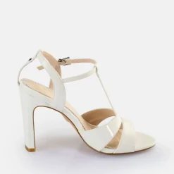 Best BUFFALO Jean Cage Sandales A Talon Veganes Blanc