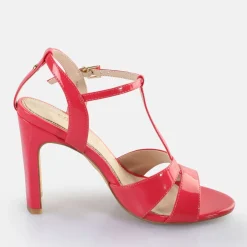 Store BUFFALO Jean Cage Sandales A Talon Veganes Rose Fonce Rose Vif