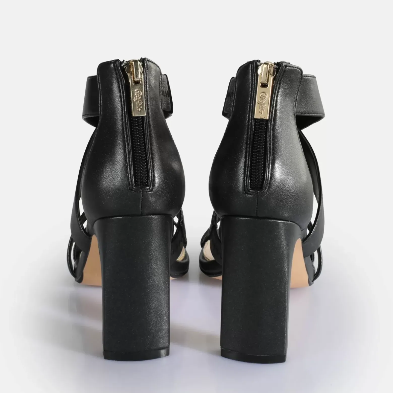 Best BUFFALO Jean Flow Sandales A Talon Veganes Noir