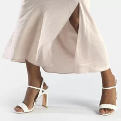 Store BUFFALO Jean Neat Sandales A Talon Veganes Blanc