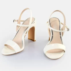 Store BUFFALO Jean Neat Sandales A Talon Veganes Blanc