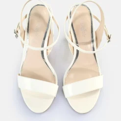 Store BUFFALO Jean Neat Sandales A Talon Veganes Blanc