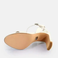 Store BUFFALO Jean Neat Sandales A Talon Veganes Blanc