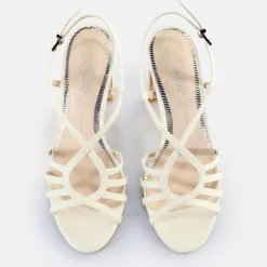 Shop BUFFALO Jean Vamp Sandales A Talon Veganes Blanc