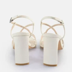 Shop BUFFALO Jean Vamp Sandales A Talon Veganes Blanc