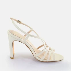 Shop BUFFALO Jean Vamp Sandales A Talon Veganes Blanc