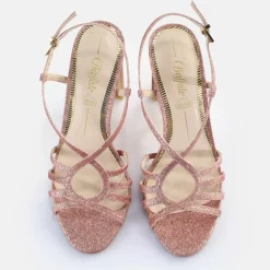 Hot BUFFALO Jean Vamp Sandales A Talon Veganes Fonce Rose