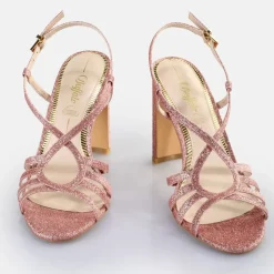 Hot BUFFALO Jean Vamp Sandales A Talon Veganes Fonce Rose