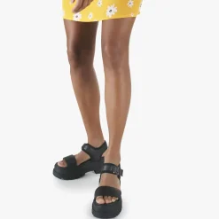 Cheap BUFFALO Jojo Sandales Plateforme Veganes Noir