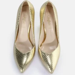 New BUFFALO Jolie Escarpins Vegan Serpent D E Or