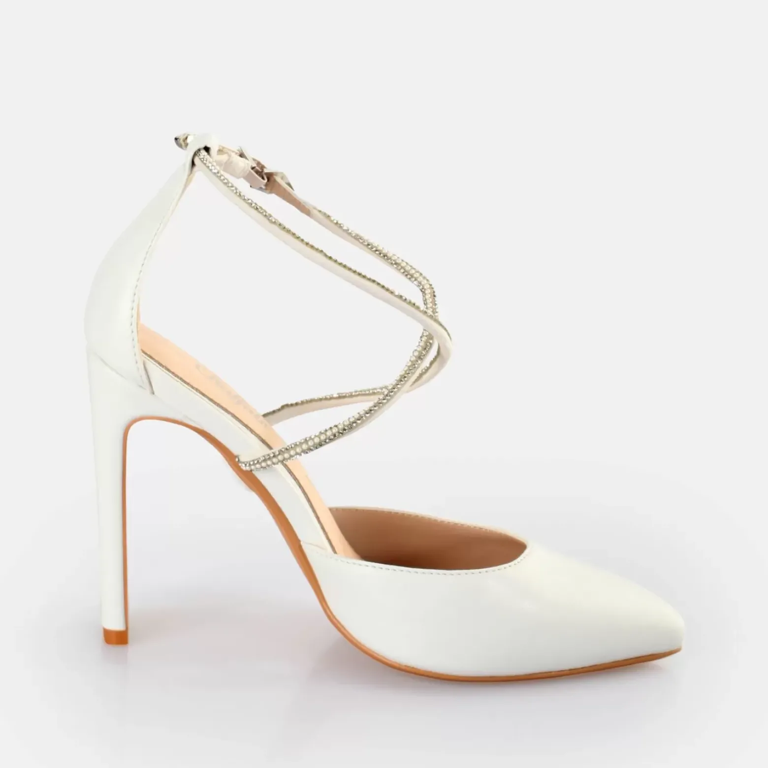 Cheap BUFFALO Judy Shine Sandales A Talon Blanc