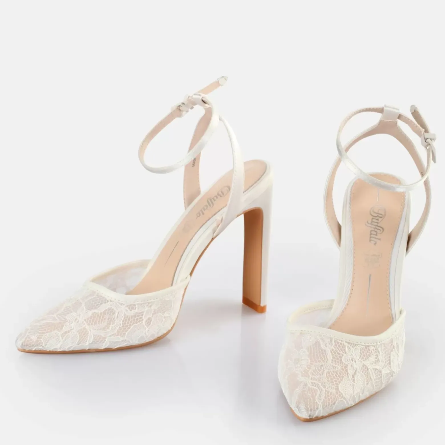 Cheap BUFFALO Judy Vamp Sandales A Talon Blanc