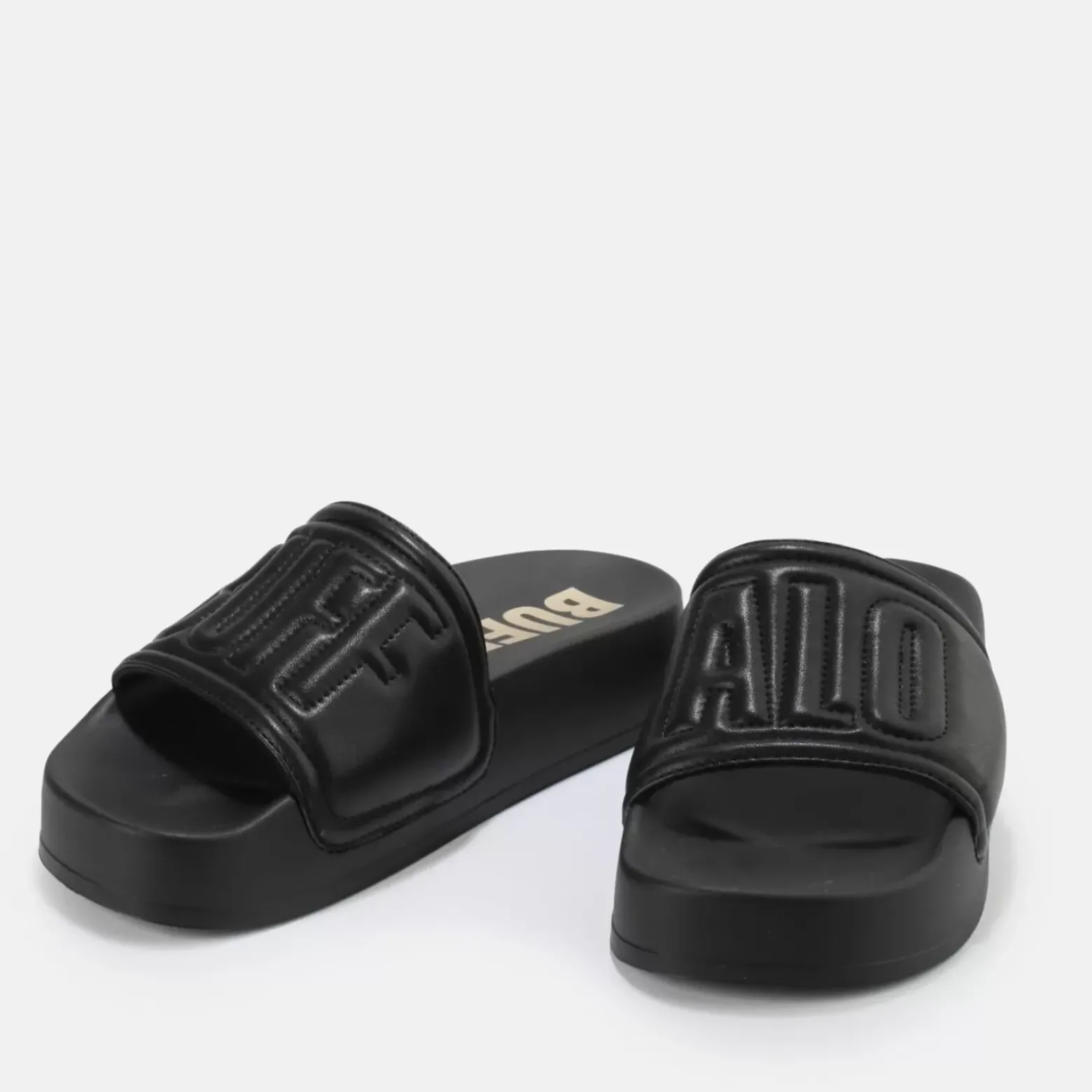 Clearance BUFFALO Lake Quilt Sandales A Plateforme Veganes Noir