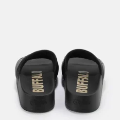 Clearance BUFFALO Lake Quilt Sandales A Plateforme Veganes Noir