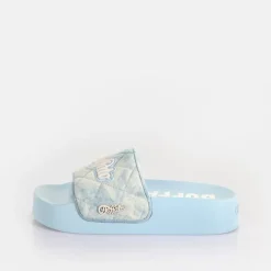 Best BUFFALO Lake Soft Claquettes De Piscine A Plateforme Veganes Ciel Bleu