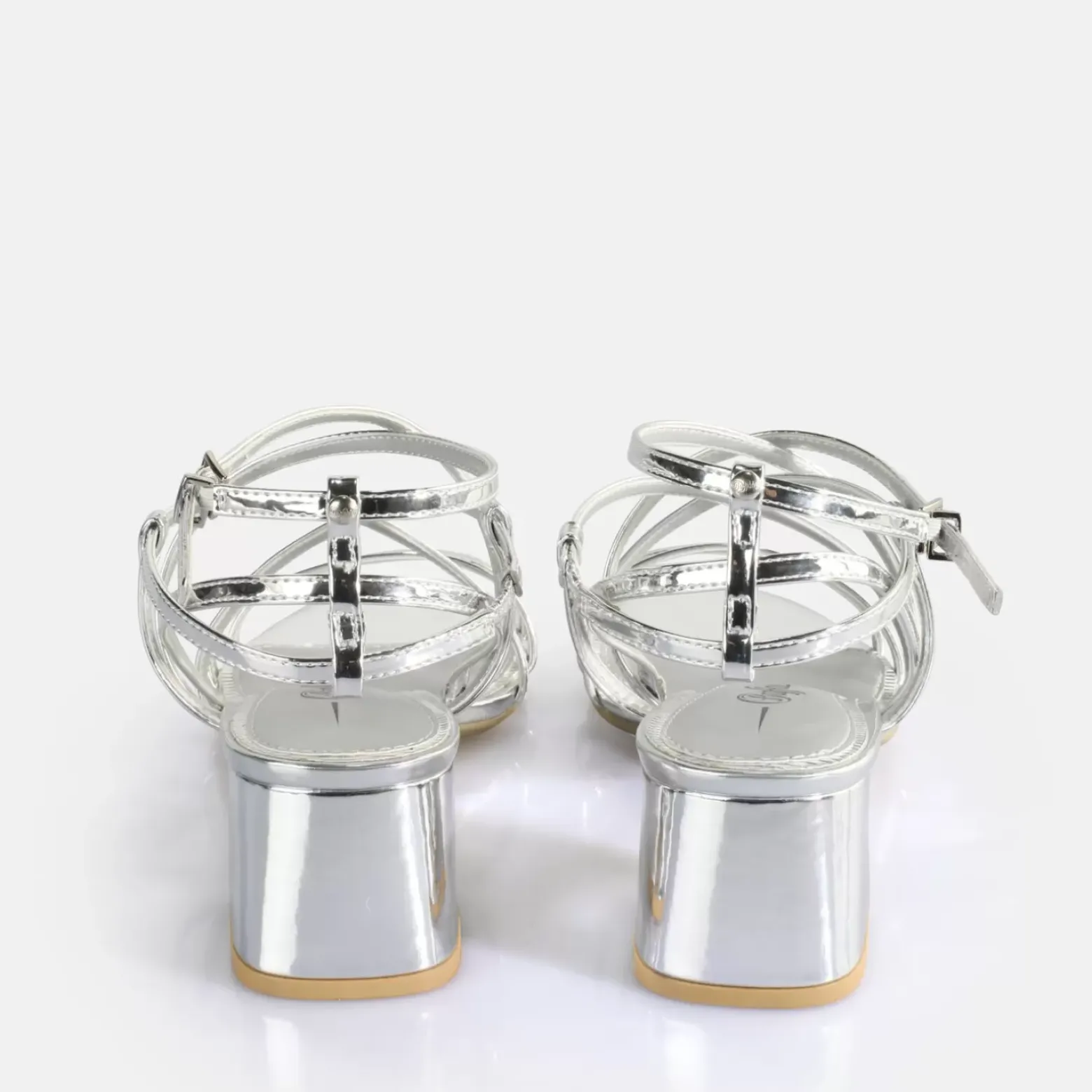 Shop BUFFALO Lilly Cage Sandales A Talon Veganese Argent