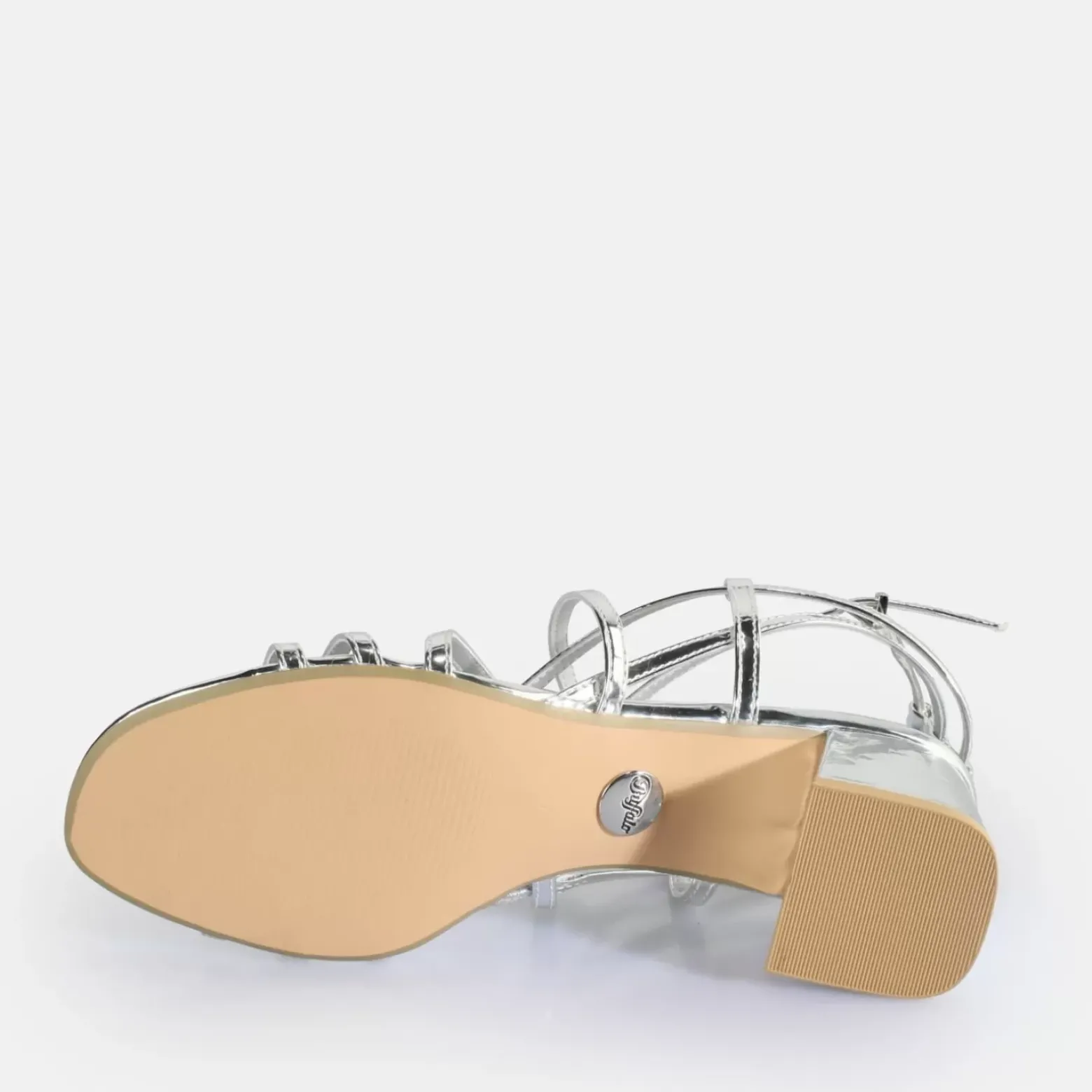 Shop BUFFALO Lilly Cage Sandales A Talon Veganese Argent