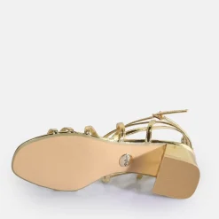 Hot BUFFALO Lilly Cage Sandales A Talon Veganes D E Or