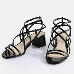 New BUFFALO Lilly Cage Sandales A Talon Veganes Noir
