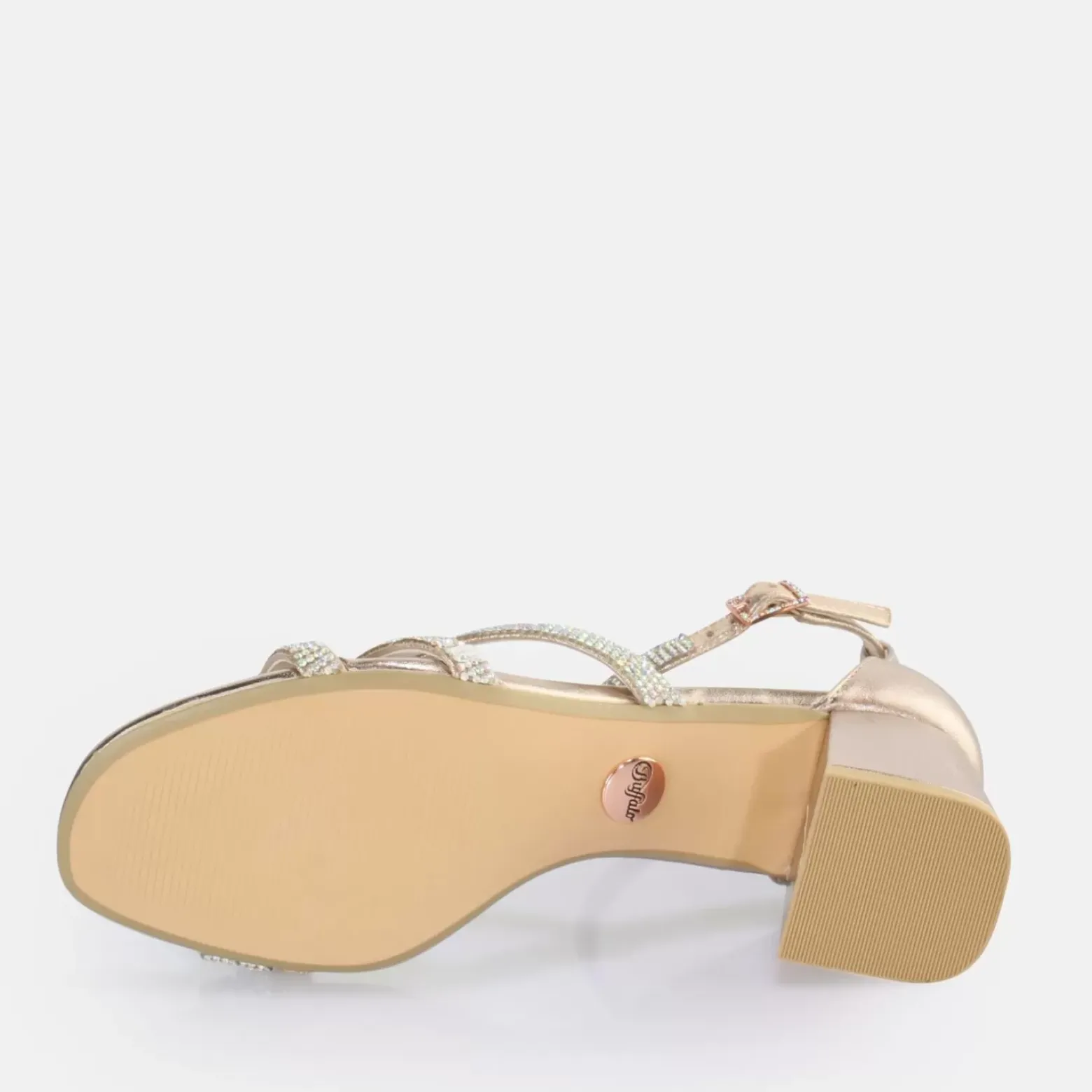 Cheap BUFFALO Lilly Glam Sandales A Talon Vegan Rose Or