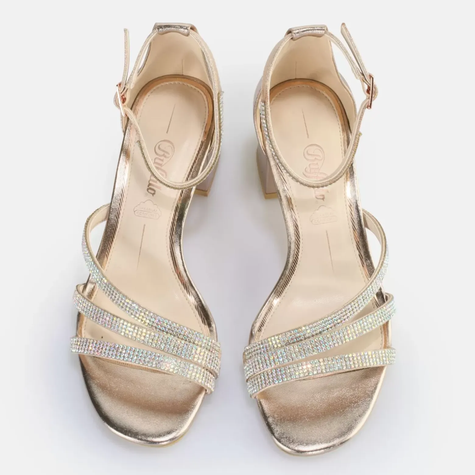 Cheap BUFFALO Lilly Glam Sandales A Talon Vegan Rose Or