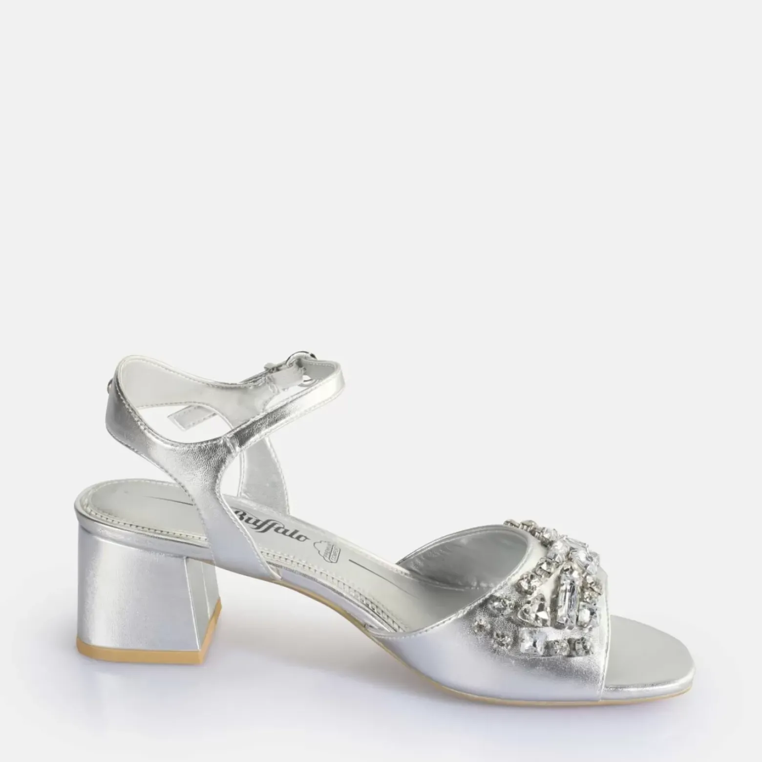 Best Sale BUFFALO Lilly Ice Sandales A Talon Veganese Argent