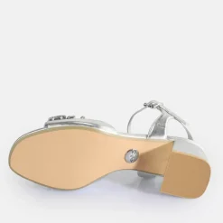 Best Sale BUFFALO Lilly Ice Sandales A Talon Veganese Argent