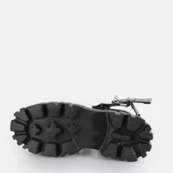 Hot BUFFALO Lion Choker Sandales A Plateforme Veganes Noir