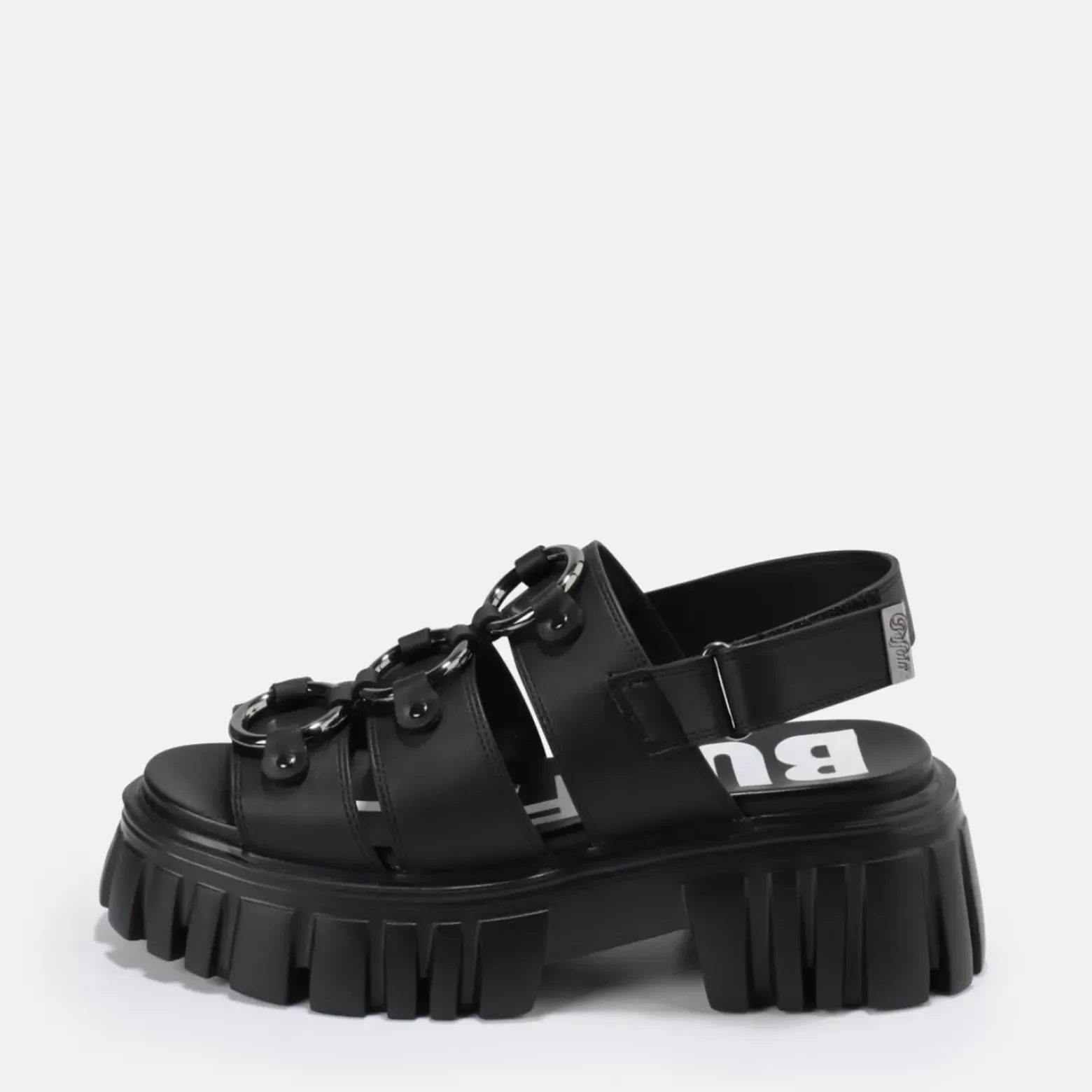 Sale BUFFALO Lion Pierce Sandales A Plateforme Veganes Noir